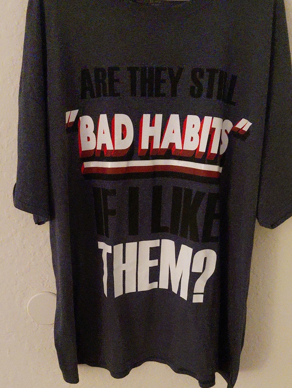 Men's Black Short-Sleeve Graphic Tee - 'Bad Habits'